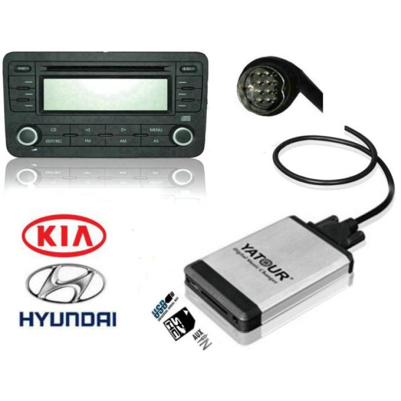 USB / MP3 Changer με Bluetooth*  για Hyundai Coupe / Sonata / Santa Fe / Tucson / Maxima / Accent  - 8 pin