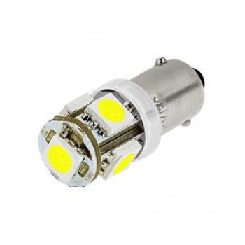 Led λάμπα τύπου BA9 με 5 SMD led 5000K εκ διαμέτρου αντίθετα - 1τμχ.