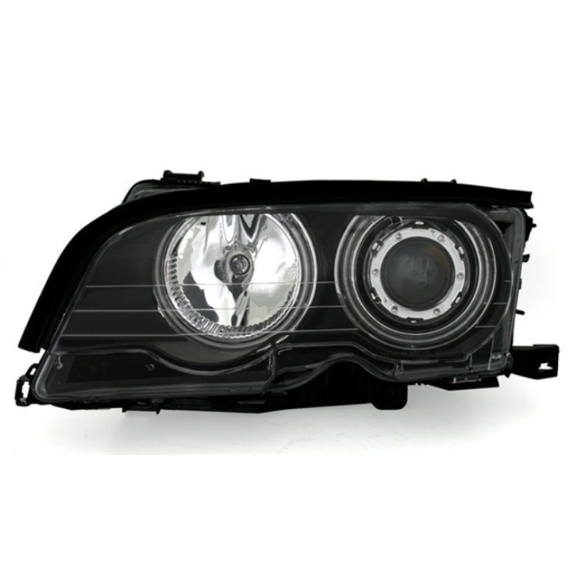 Φανάρια εμπρός angel eyes για BMW E46 coupe και cabrio (1999-2003) - χωρίς φλας , με λάμπες (Η1) - σετ 2τμχ.