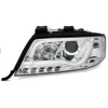 Φανάρια εμπρός lightbar για Audi A6 C5 (1997-2001) / Allroad 1999-2005 - χρωμίου , με λάμπες (Η1) - σετ 2τμχ.