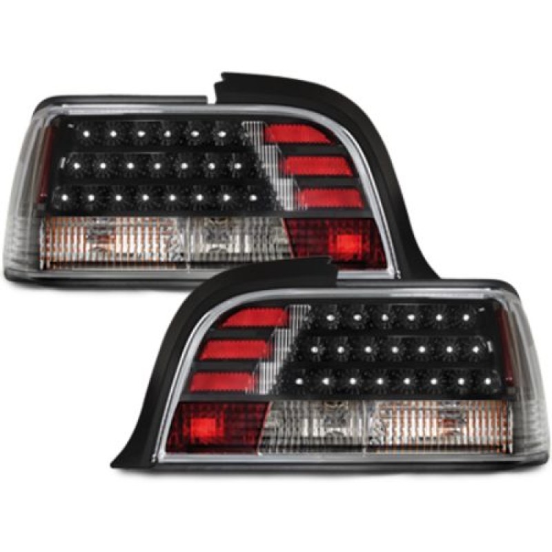 Πίσω φανάρια led για BMW E36  (1991-1999) sedan - μαύρα - σετ 2τμχ.