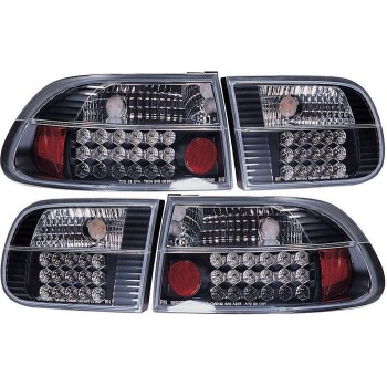 Πίσω φανάρια led για Honda Civic  (1991-1995) 3D - μαύρα - σετ 2τμχ.