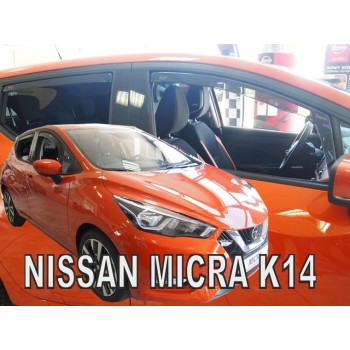 Ανεμοθραύστες για Nissan Micra Κ-14 (2017+) 5 πορτο - 4 τμχ. εμπρός και πίσω