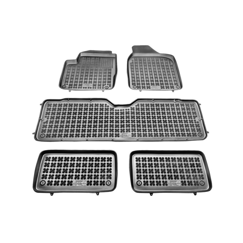 Λαστιχένια πατάκια Rezaw Plast για FORD Galaxy (1995-2006) / VW Sharan / SEAT Alhambra (1995-2010) - τύπου σκαφάκι για την 1η , 2η και 3η σειρά καθισμάτων - 4τμχ.