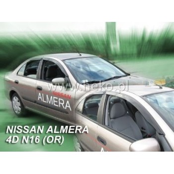 Ανεμοθραύστες για NISSAN ALMERA N16  (2000-2005)  hatchback 5 πορτο - 4 τμχ. εμπρός και πίσω - αυτοκόλλητοι