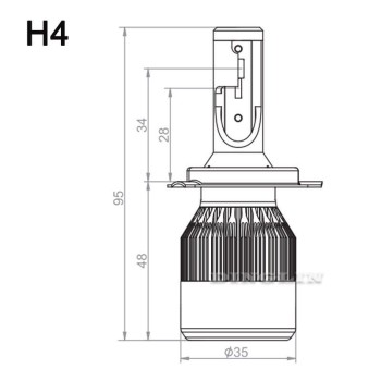 Led λάμπες 9004 / 9007 για μεσαία και μεγάλα φώτα 7600 lumen , 36 Watt - COB 6000K - 2τμχ.