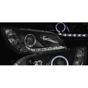 Φανάρια εμπρός led για Lexus IS (1998-2005) - μαύρα , με λάμπες (Η1) - σετ 2τμχ.