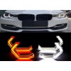 Δαχτυλίδια angel eyes για  BMW F30 - U-Design - με 2 χρώματα και λειτουργία φλας (λευκό και κίτρινο)