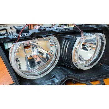 Δαχτυλίδια angel eyes για  BMW E46 με ανακλαστήρα sedan, combi (1998-2005) / E46 coupe (1998-2003) - U-Design με δύο χρώματα