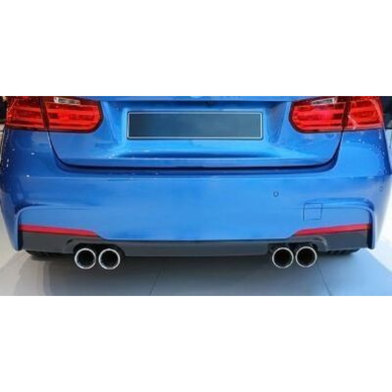 Diffuser για BMW F30 (2011+) - M pack διπλό με μεγάλο άνοιγμα