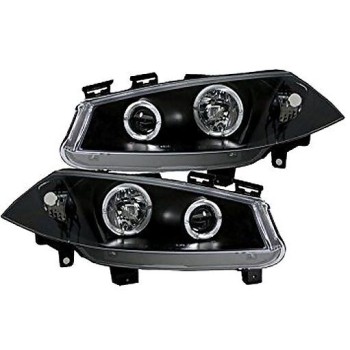 Φανάρια εμπρός angel eyes για Renault Megane (2002-2005) , μαύρα , με λάμπες (Η1) - σετ 2τμχ.