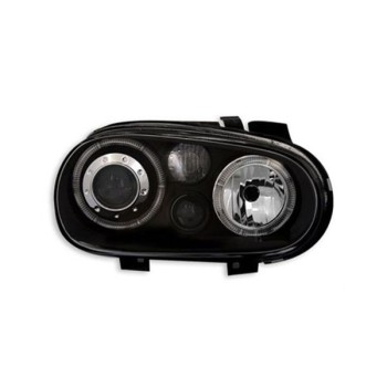 Φανάρια εμπρός angel eyes για Vw Golf IV R32 - μαύρα , χωρίς λάμπες (Η7) - σετ 2τμχ.