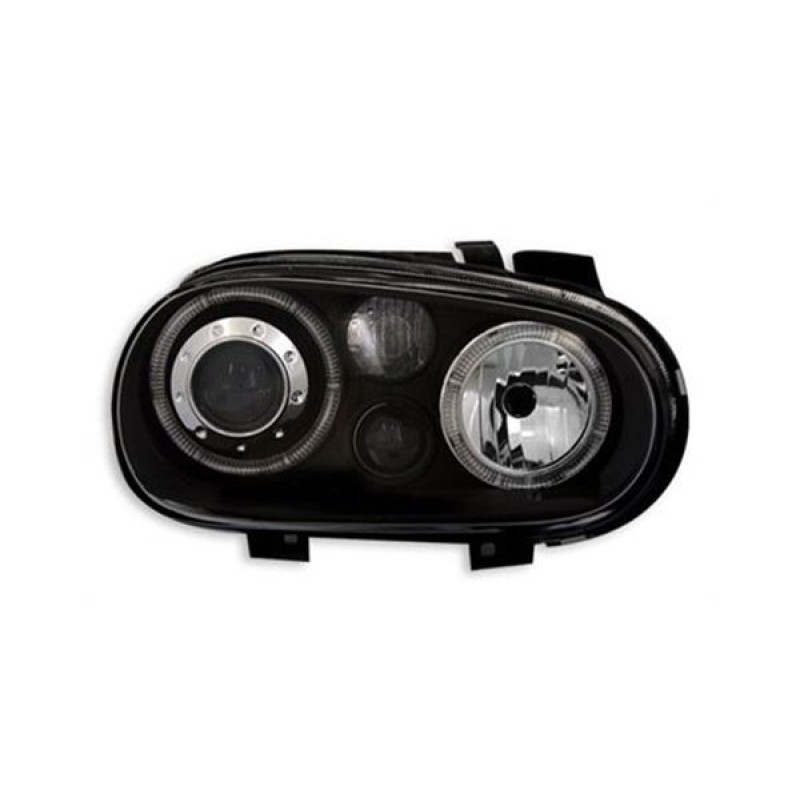 Φανάρια εμπρός angel eyes για Vw Golf IV R32 - μαύρα , χωρίς λάμπες (Η7) - σετ 2τμχ.