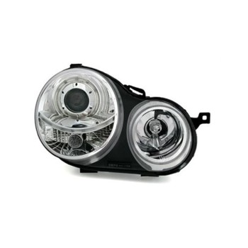 Φανάρια εμπρός angel eyes για Vw Polo 9N (2001-2005) - chrome , χωρίς λάμπες (Η7) - σετ 2τμχ.