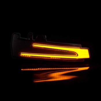 Τρεχούμενα led φλας για καθρέφτες για Mercedes A-class W176, B-Class W246, E-Class W212, C-Class W204, CLA, GLA X156, GLK X204, S-Class W221 (2009-2013), CLS W218 (2010-2018) - φιμέ - σετ 2τμχ.