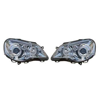 Φανάρια εμπρός angel eyes για Vw Polo 9N2 (2005-2009) - chrome , με λάμπες (Η1) - σετ 2τμχ.