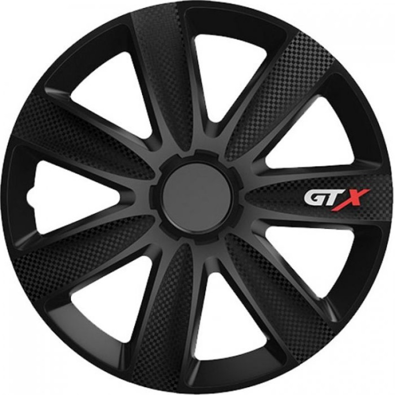 Τάσια αυτοκινήτου GTX CARBON BLACK - 15" - Μαύρο / Ασημί - 4 τμχ.