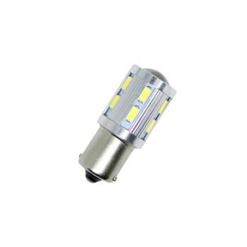 Led λάμπα BA15S με 16 ultra bright led και προτζέκτορα μονού φωτισμού λευκή - 1τμχ.