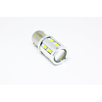 Led λάμπα BA15S με 16 ultra bright led και προτζέκτορα μονού φωτισμού λευκή - 1τμχ.