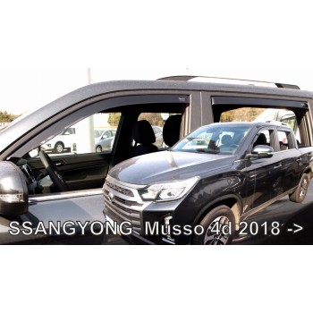 Ανεμοθραύστες για Ssangyong Musso (2018+) sedan- 4τμχ. εμπρός και πίσω