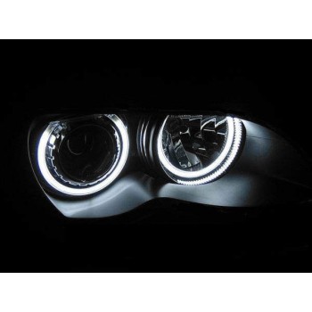 Δαχτυλίδια angel eyes για BMW E46 coupe (1998-2003) / BMW E46 Sedan, Combi (1998-2005) με 4 μεγάλα δαχτυλίδια 144mm - Λευκό χρώμα