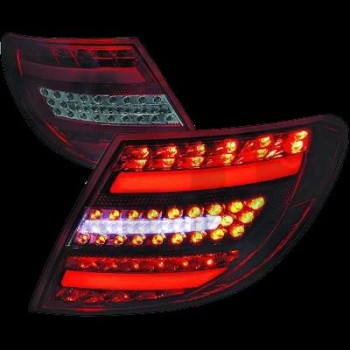 Πίσω φανάρια led για Mercedes C-CLASS W204 (2007-2011) - μαύρα - σετ 2τμχ.