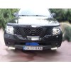 Φανάρια εμπρός led angel eyes για Nissan Navara / Pathfinder (2005-2009) - μαύρα , με λάμπες (Η1) - σετ 2τμχ.