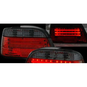 Πίσω φανάρια  led με 3 φωτιζόμενες ταινίες για BMW E38 (1994-2001) - μαύρα - σετ 2τμχ.