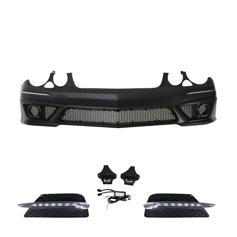 Προφυλακτήρας εμπρός για Mercedes W211 E-Class (2006-2009) - AMG Design με LED φώτα ημέρας