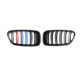 Καρδιές μάσκας για BMW F10 / F11  (2010+) με διπλή γρίλια - tri color - 2τμχ.