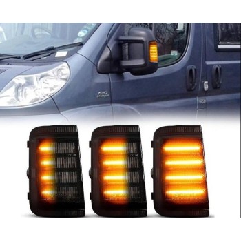 Τρεχούμενα led φλας για καθρέφτες για Fiat Ducato / Citroen Jumper / Promaster (2006-2019) φιμέ - 2τμχ.