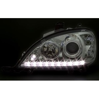 Φανάρια εμπρός led για Mercedes ML W163 (2002-2005) , χωρίς λάμπες (Η7) - σετ 2τμχ.