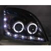 Φανάρια εμπρός led / angel eyes για Toyota Land Cruiser 120 (2003-2009) - chrome , με λάμπες (Η1) - σετ 2τμχ.