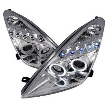 Φανάρια εμπρός angel eyes για Toyota Celica T230 (1999-2005) - chrome , με λάμπες (Η1) - σετ 2τμχ.