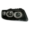 Φανάρια εμπρός angel eyes για Audi A3 (2000-2003) - μαύρα , χωρίς λάμπες (Η7) - σετ 2τμχ.