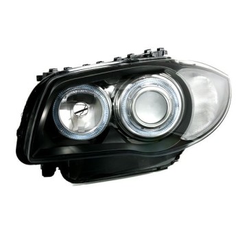 Φανάρια εμπρός angel eyes για BMW E87 (2004-2011) - μαύρα , χωρίς λάμπες (Η7) - σετ 2τμχ.