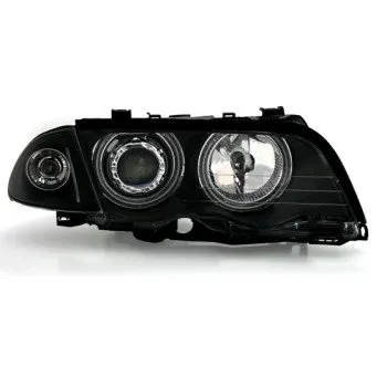 Φανάρια εμπρός BMW E46 sedan (1998-2001) angel eyes με CCFL - μαύρα , με λάμπες (Η1) - σετ 2τμχ.