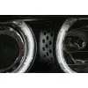 Φανάρια εμπρός BMW E46 sedan (1998-2001) angel eyes με CCFL - μαύρα , με λάμπες (Η1) - σετ 2τμχ.