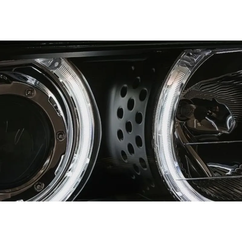 Φανάρια εμπρός BMW E46 sedan (1998-2001) angel eyes με CCFL - μαύρα , με λάμπες (Η1) - σετ 2τμχ.