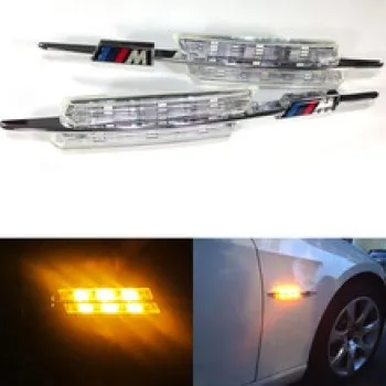 Led φλας BMW E46 / E60 / E90 M-look (2003-2008) - χρωμίου - σετ 2τμχ.