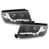 Φανάρια εμπρός Skoda Fabia (1999-2007) led , μαύρα , με λάμπες (Η1) - σετ 2τμχ.