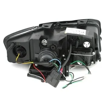 Φανάρια εμπρός Audi A4 B6 (2001-2004) led Lightbar Design -μαύρα , με λάμπες (Η1) - σετ 2τμχ.