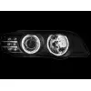 Φανάρια εμπρός BMW X5 (1999-2003) - μαύρα με led φλας , χωρίς λάμπες (Η7) - σετ 2τμχ.