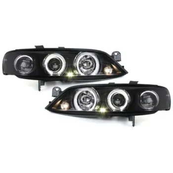 Φανάρια εμπρός Opel Vectra B (1996-2001) angel eyes, με λάμπες (Η1) - σετ 2τμχ.