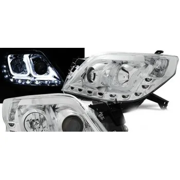 Φανάρια εμπρός Toyota Land Cruiser 150 (2009-2013) led - chrome , με λάμπες (Η1) - σετ 2τμχ.