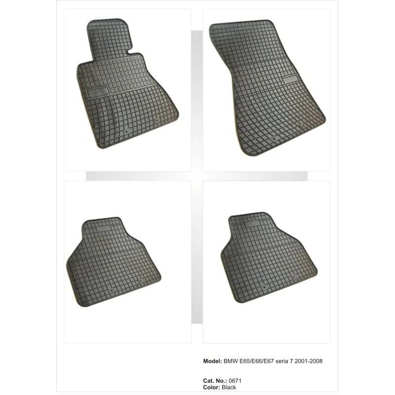 Λαστιχένια πατάκια BMW σειρά 7 E65 / E66 / E67 (2001-2008) - 4τμχ.