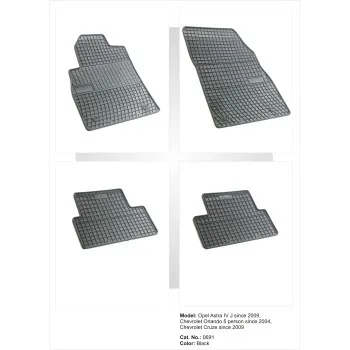 Λαστιχένια πατάκια OPEL Astra J (2009-2015) / CHEVROLET Cruze (2009-2016) / Orlando (2009-2018) - 4τμχ.