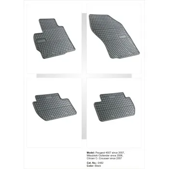Λαστιχένια πατάκια PEUGEOT 4007 / CITROEN C-Crosser (2007-2012) / MITSUBISHI Outlander II (2005-2012) - 4τμχ.