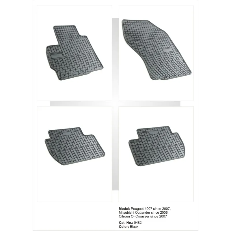 Λαστιχένια πατάκια PEUGEOT 4007 / CITROEN C-Crosser (2007-2012) / MITSUBISHI Outlander II (2005-2012) - 4τμχ.