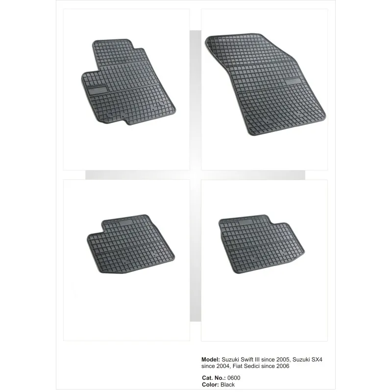 Λαστιχένια πατάκια SUZUKI Swift / SX4 (2005-2013) / FIAT Sedici (2005-2014) - 4τμχ.